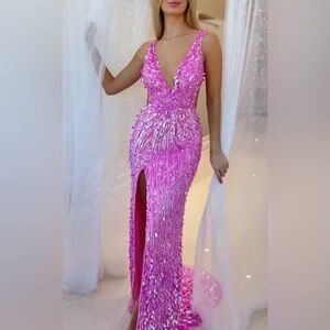 Sherri Hill 54912 Candy Pink Prom Dress / Special Occasion Gown - Size 0